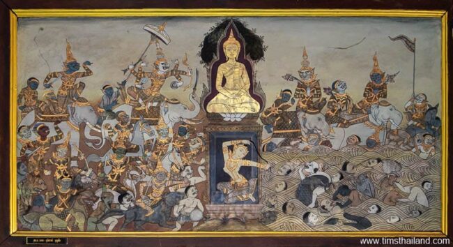 Buddha life story mural