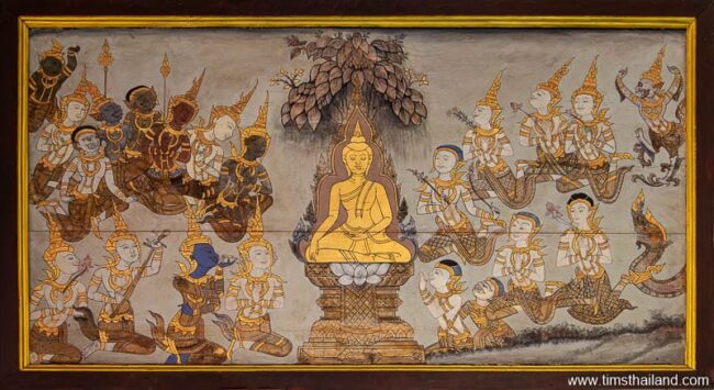 Buddha life story mural